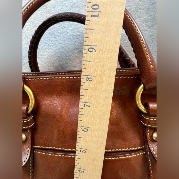 Dooney Bourke Handbag Chestnut Florentine Leather Front Pocket‎ Satchel - Picture 13 of 15